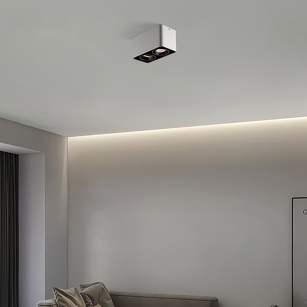 Giyan Surface Spotlight — Angular Steel Body, Recessless Ceiling Mount