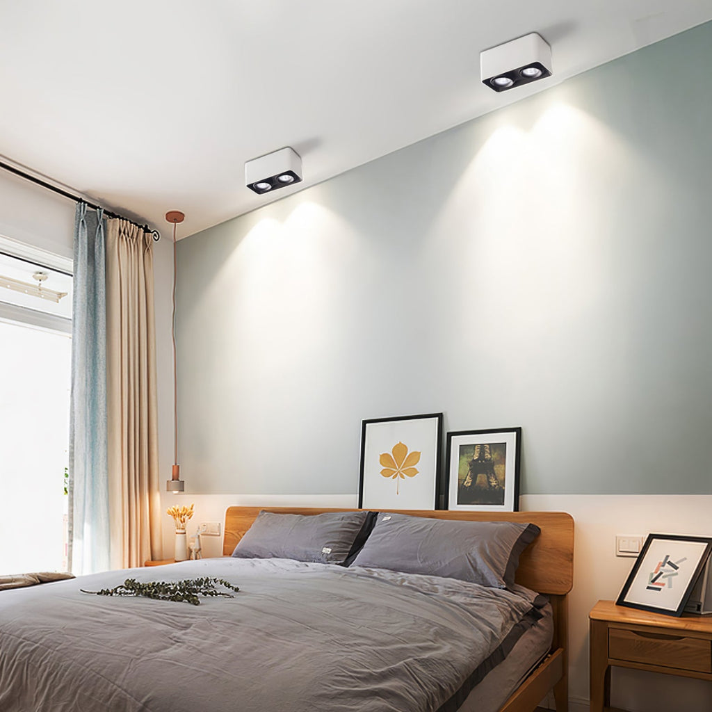 Giyan Surface Spotlight — Angular Steel Body, Recessless Ceiling Mount
