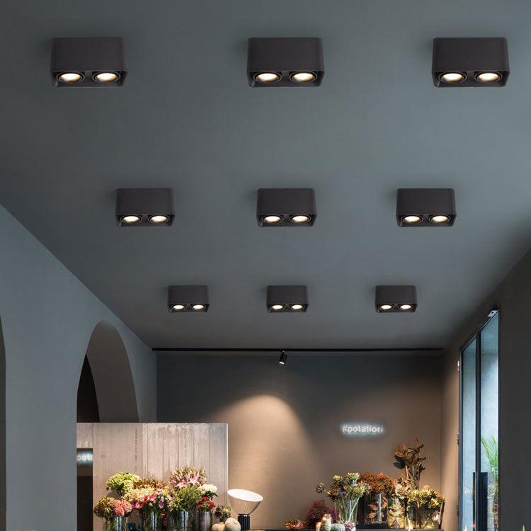 Giyan Surface Spotlight — Angular Steel Body, Recessless Ceiling Mount
