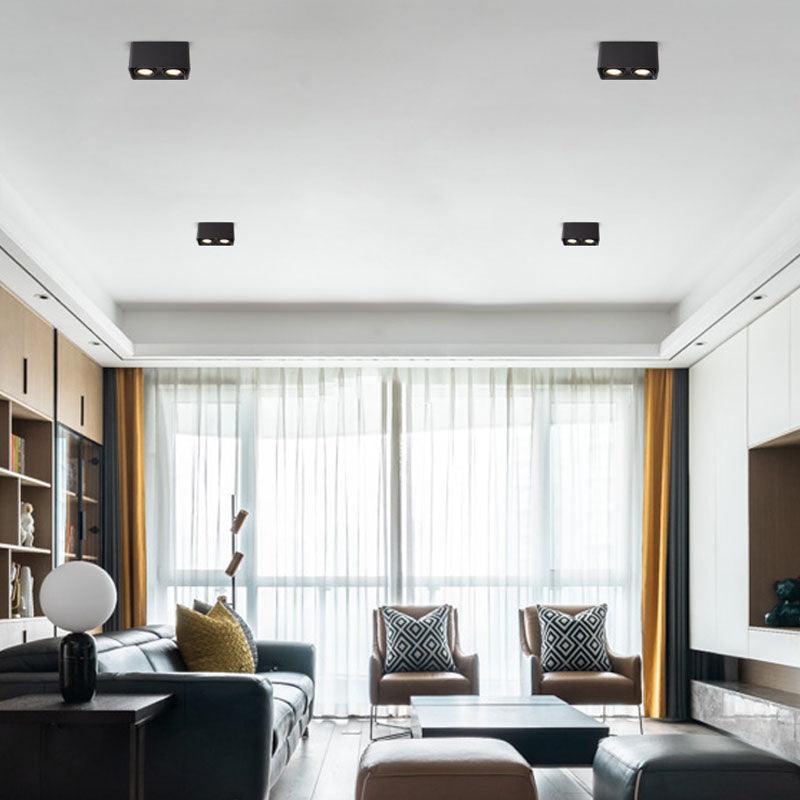 Giyan Surface Spotlight — Angular Steel Body, Recessless Ceiling Mount