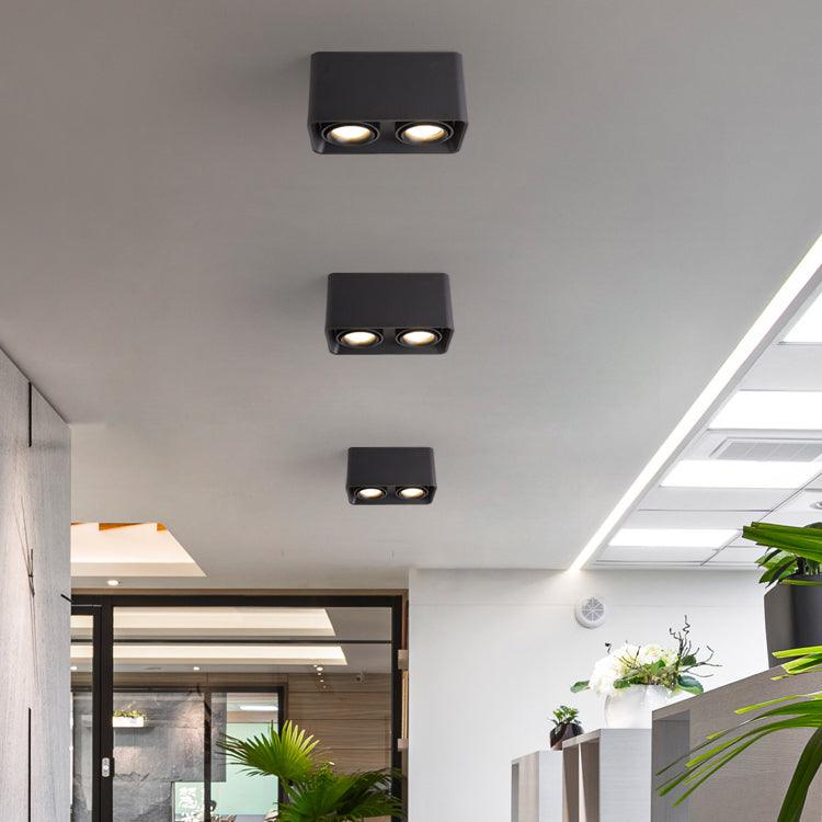 Giyan Surface Spotlight — Angular Steel Body, Recessless Ceiling Mount