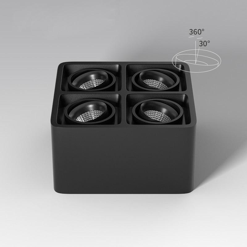 Giyan Surface Spotlight — Angular Steel Body, Recessless Ceiling Mount