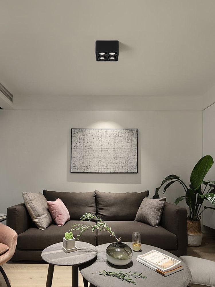 Giyan Surface Spotlight — Angular Steel Body, Recessless Ceiling Mount