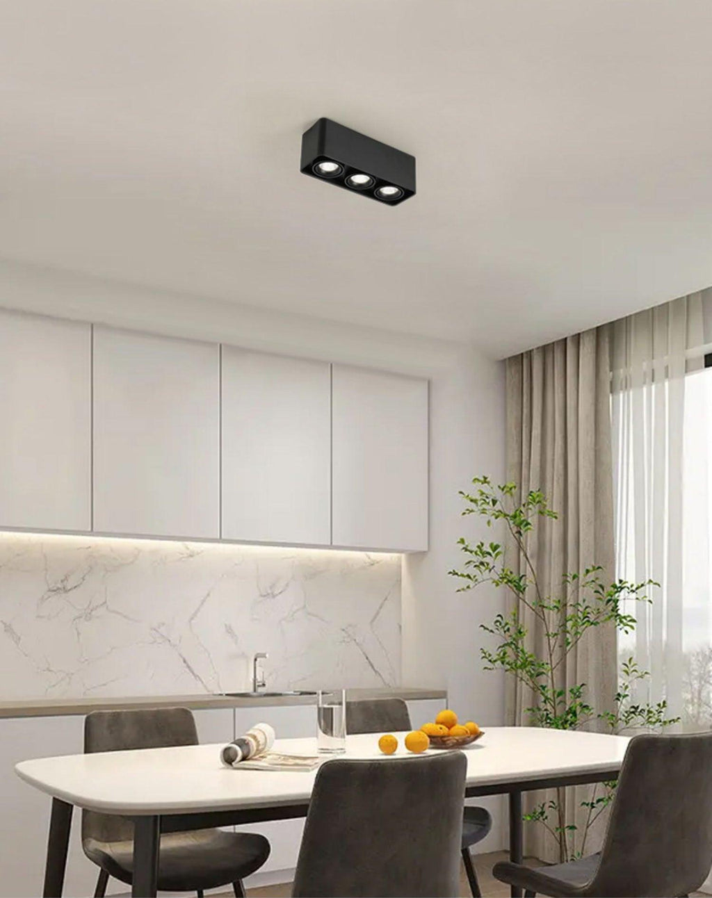 Giyan Surface Spotlight — Angular Steel Body, Recessless Ceiling Mount