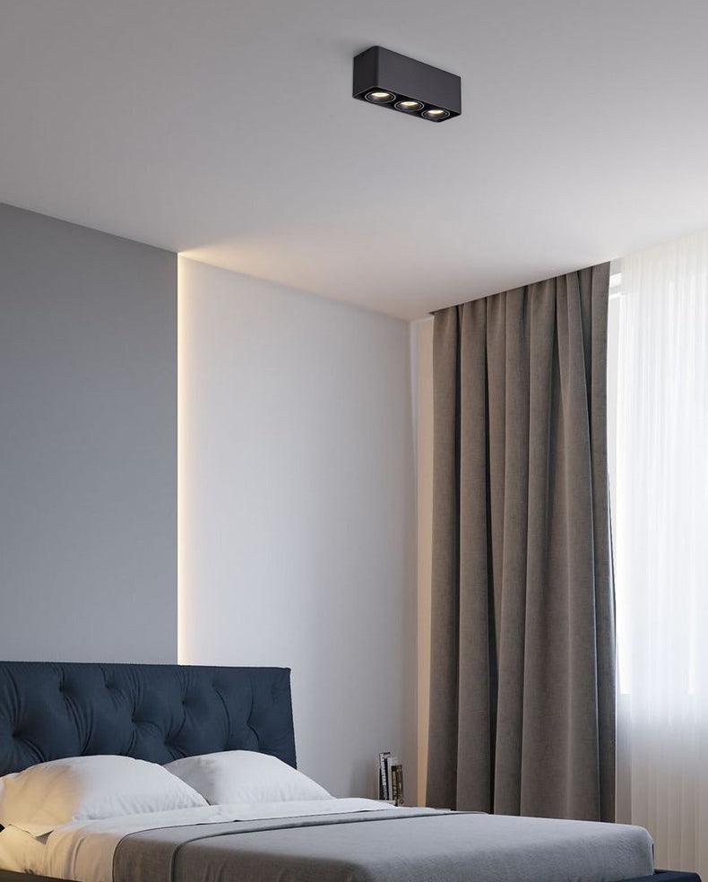 Giyan Surface Spotlight — Angular Steel Body, Recessless Ceiling Mount