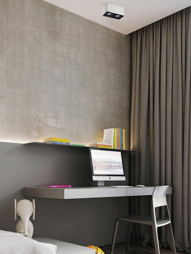 Giyan Surface Spotlight — Angular Steel Body, Recessless Ceiling Mount
