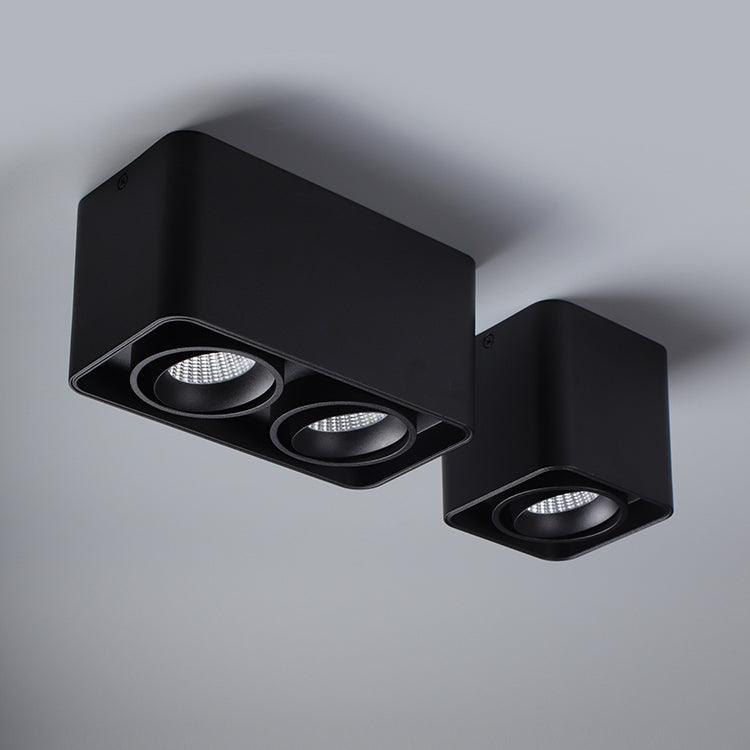 Giyan Surface Spotlight — Angular Steel Body, Recessless Ceiling Mount