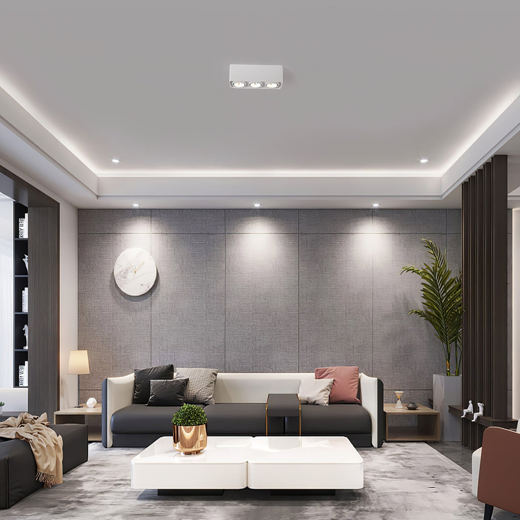 Giyan Surface Spotlight — Angular Steel Body, Recessless Ceiling Mount