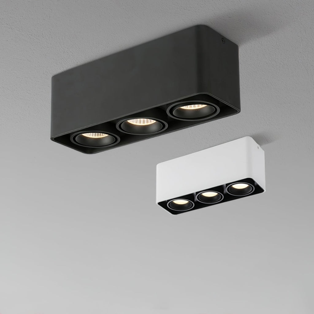 Giyan Surface Spotlight — Angular Steel Body, Recessless Ceiling Mount