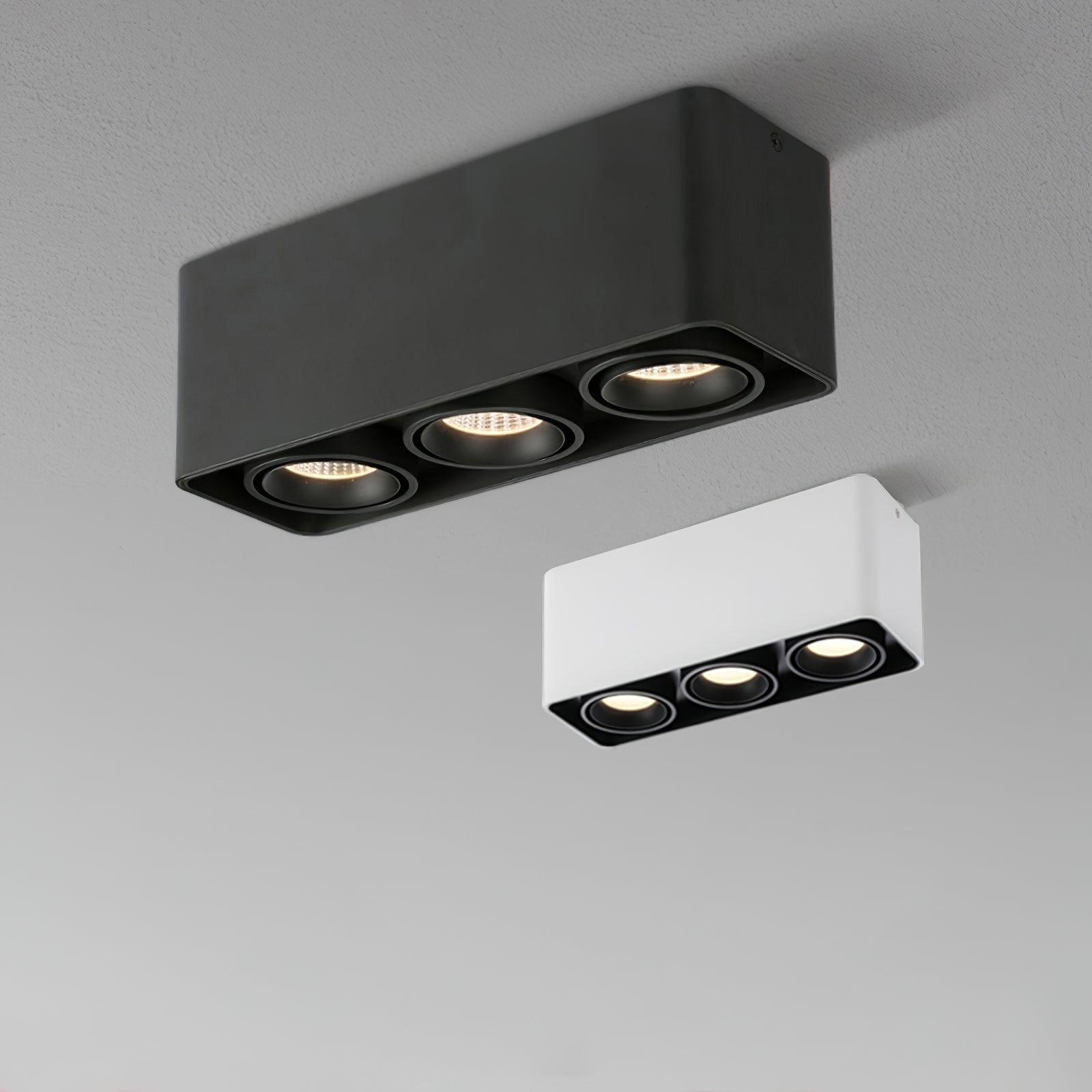 Giyan Surface Spotlight — Angular Steel Body, Recessless Ceiling Mount