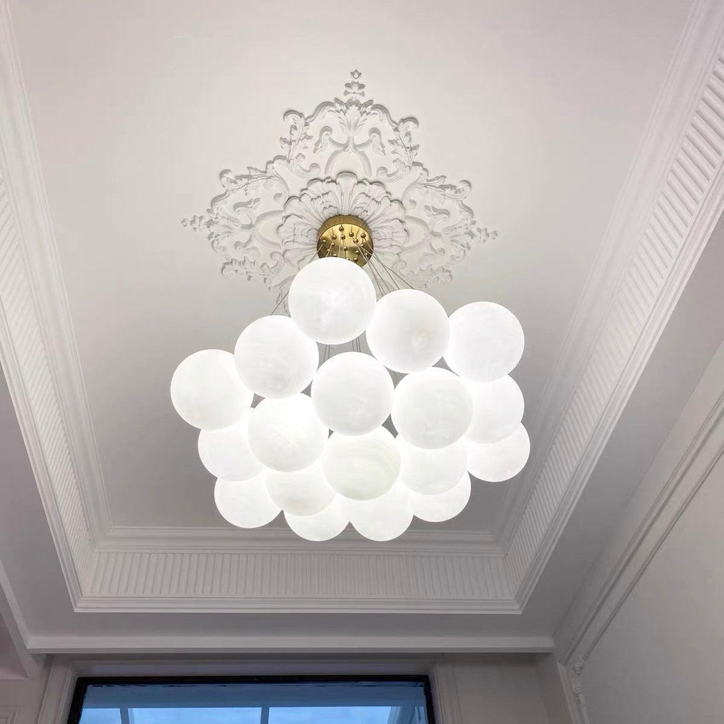 Contemporary Glass Cluster Ceiling Chandelier