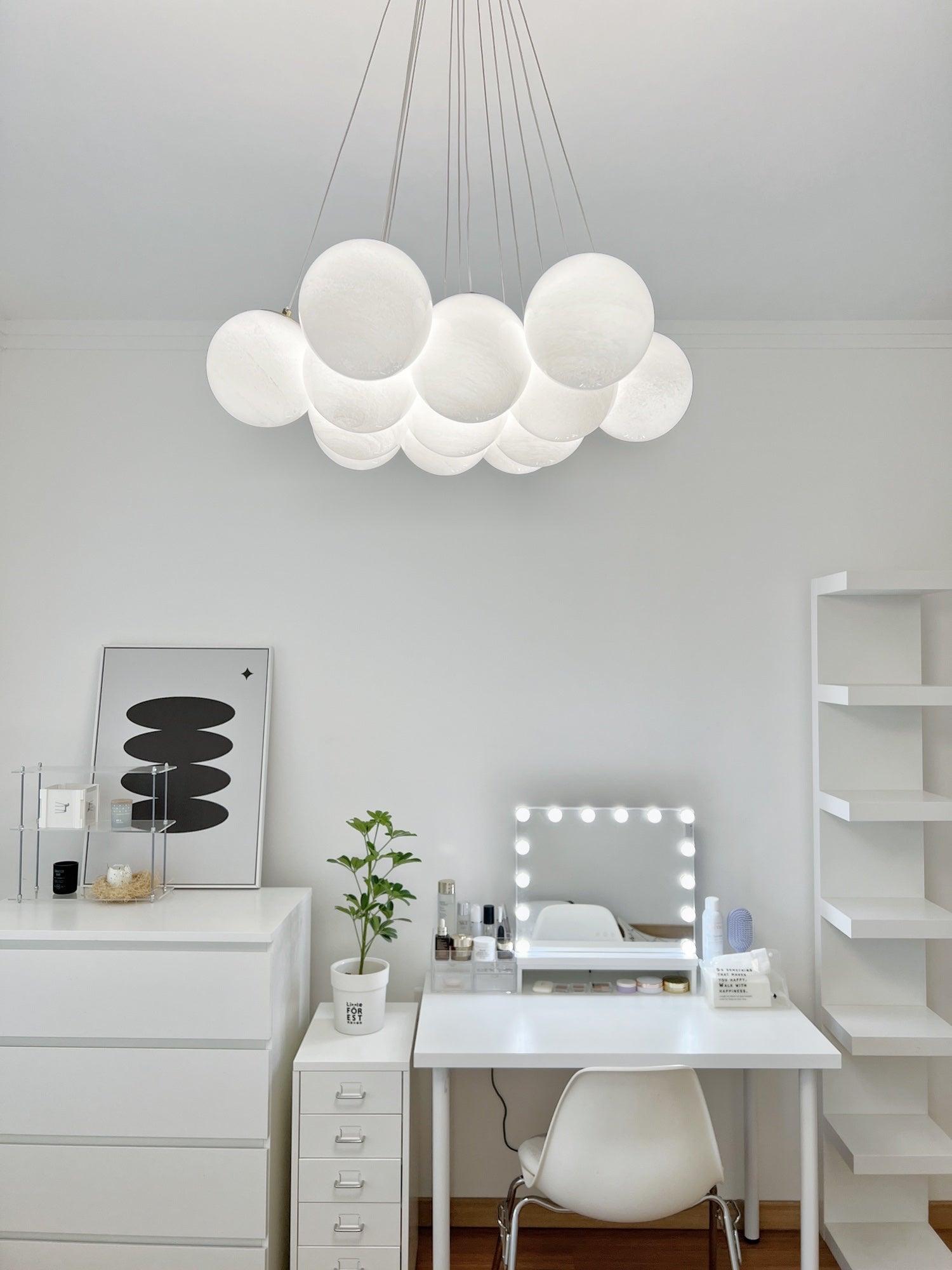Contemporary Glass Cluster Ceiling Chandelier