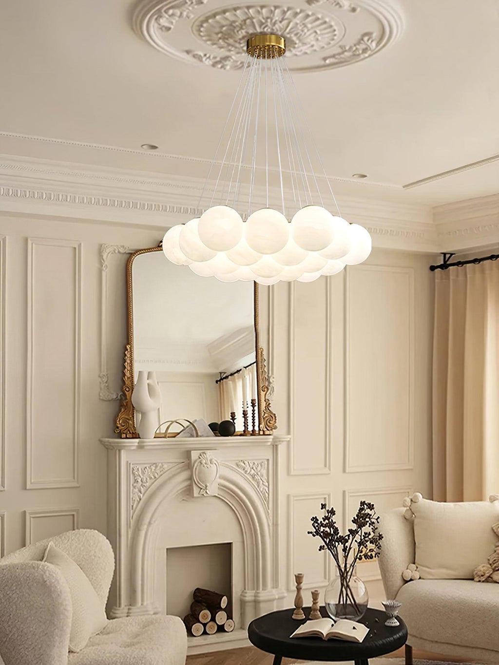 Contemporary Glass Cluster Ceiling Chandelier