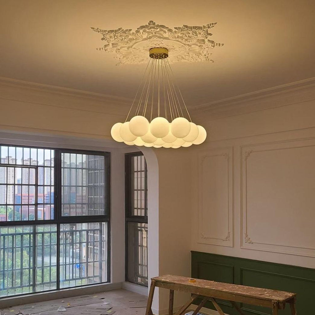 Contemporary Glass Cluster Ceiling Chandelier