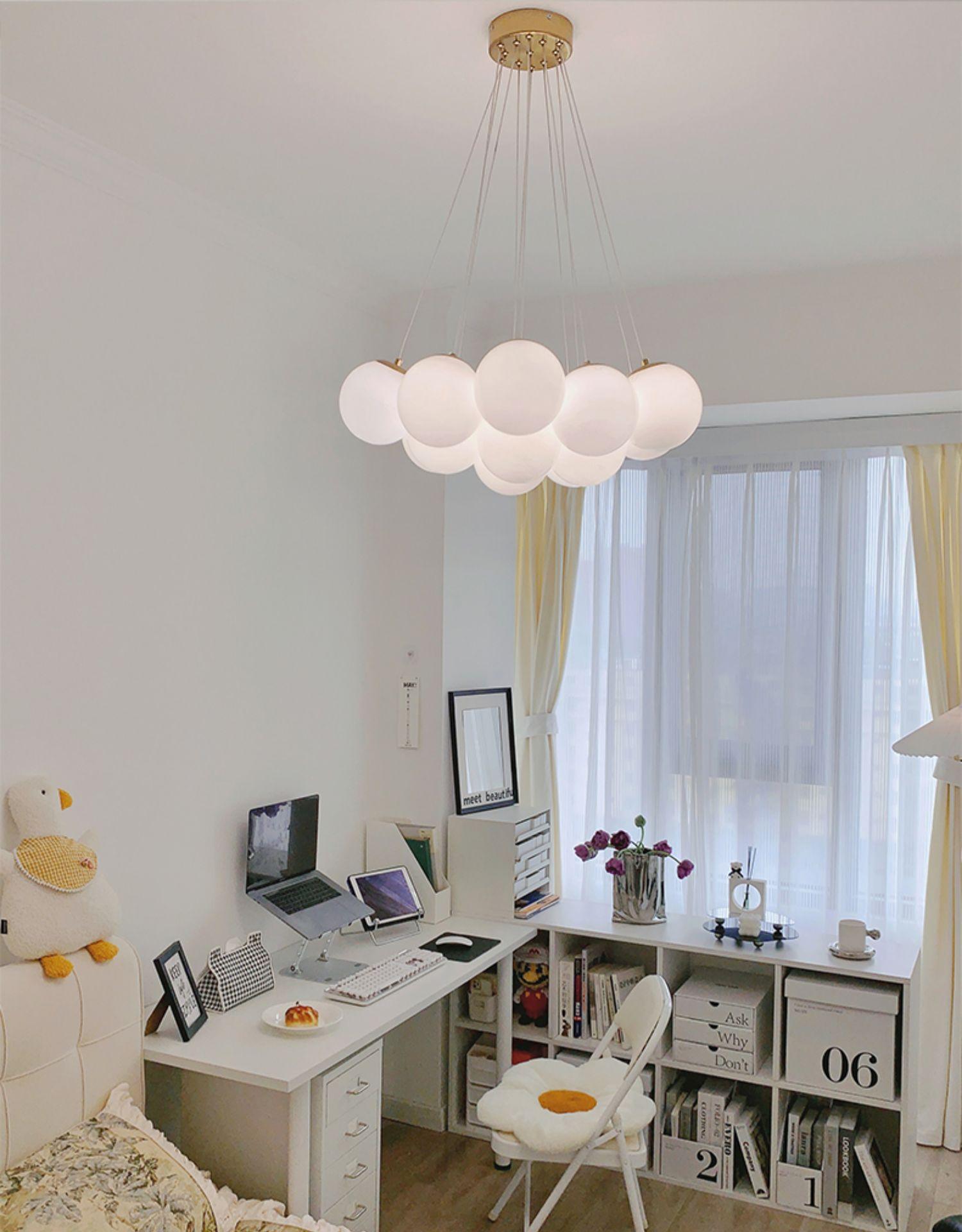 Contemporary Glass Cluster Ceiling Chandelier