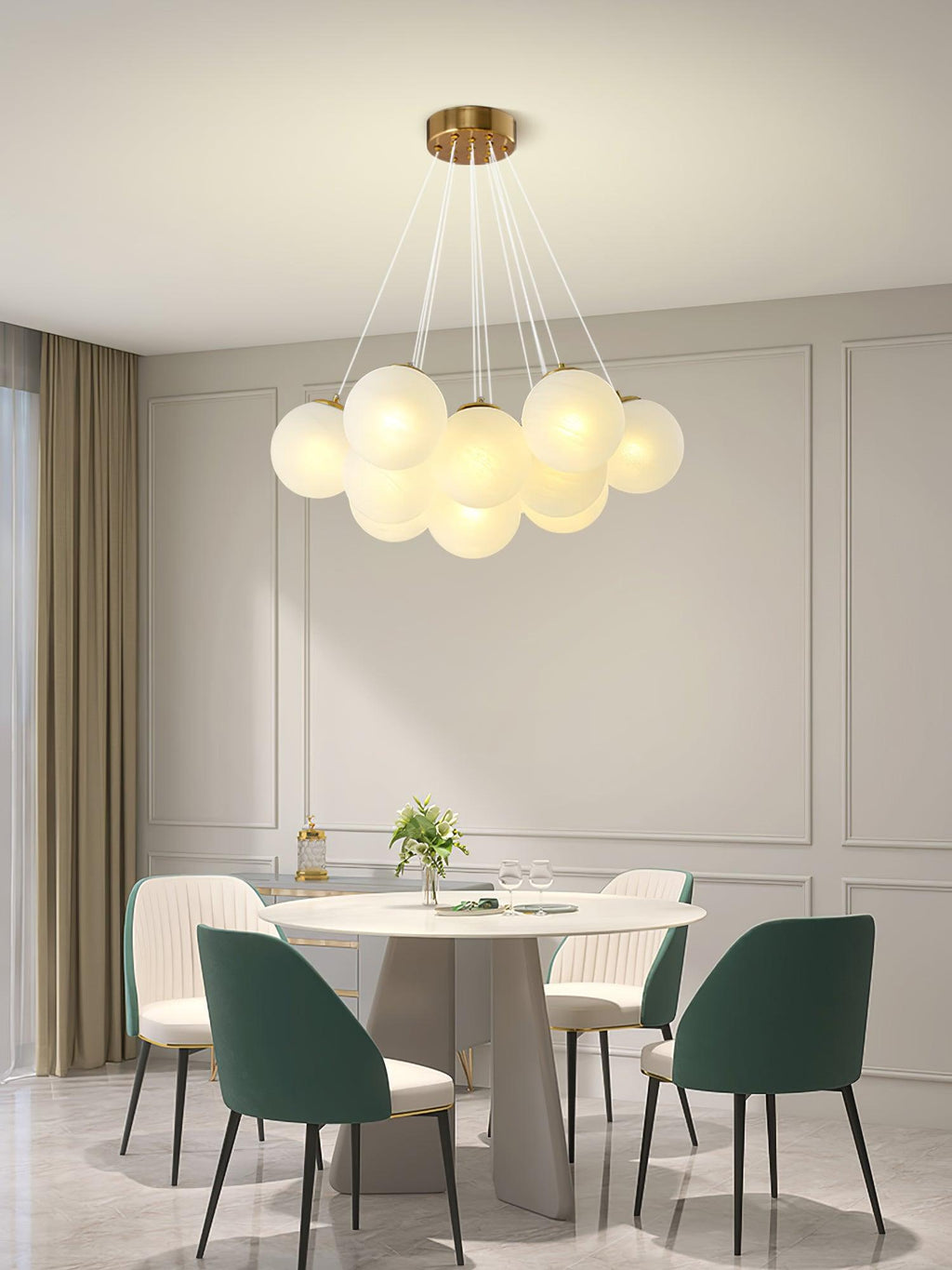 Contemporary Glass Cluster Ceiling Chandelier