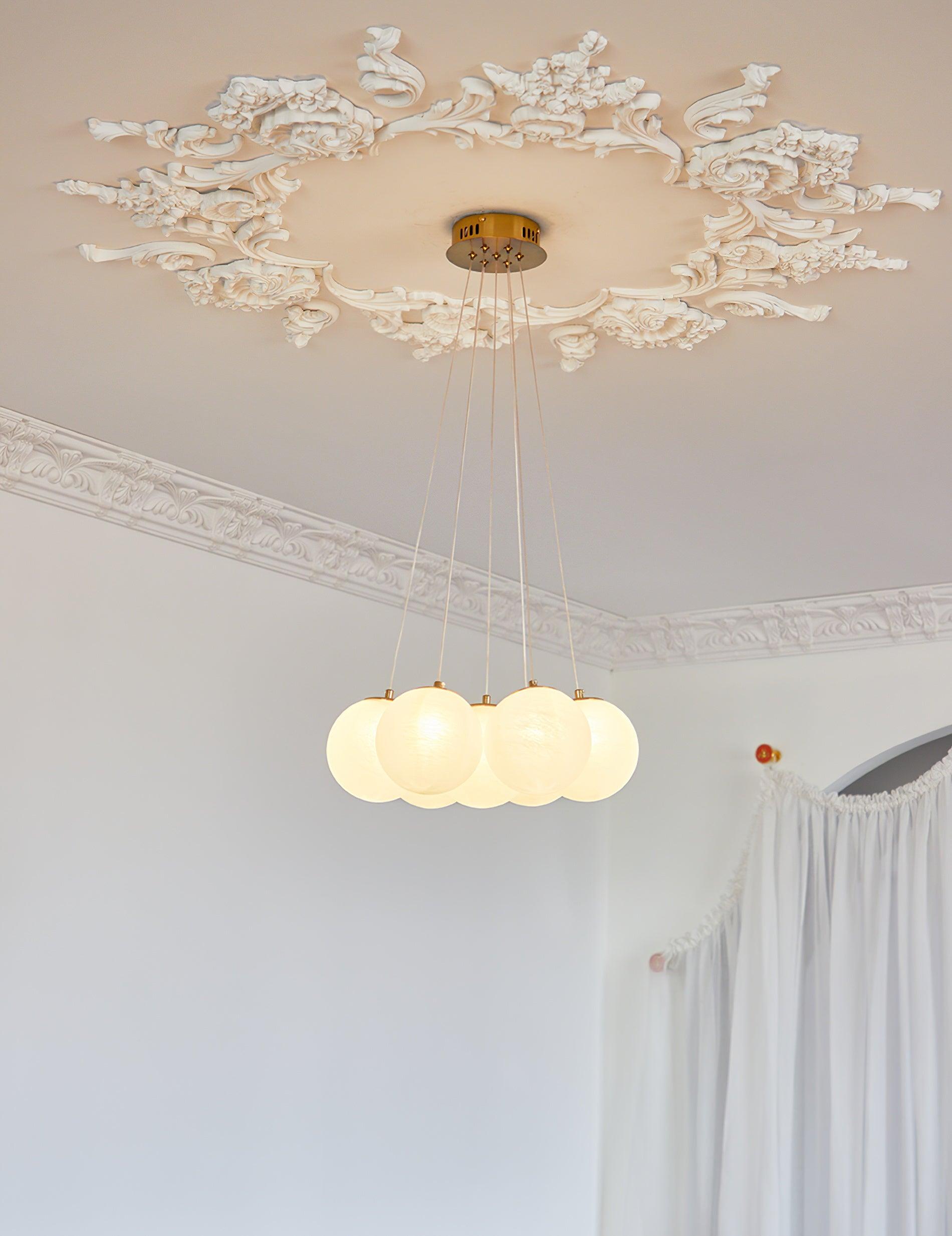 Contemporary Glass Cluster Ceiling Chandelier