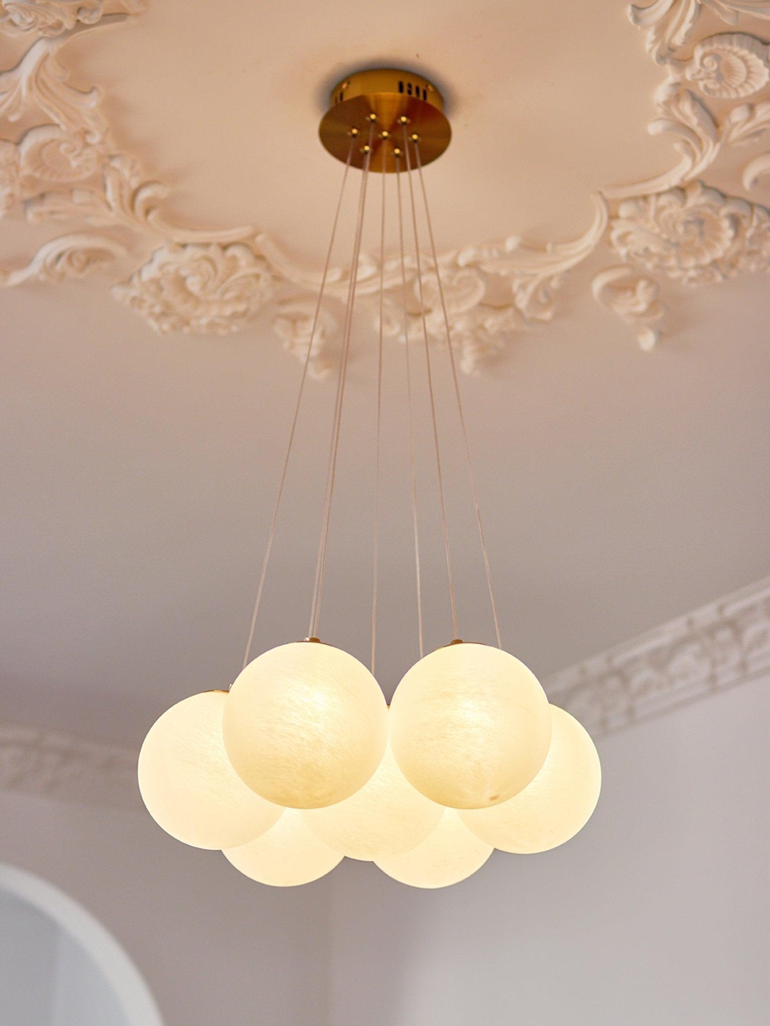 Contemporary Glass Cluster Ceiling Chandelier