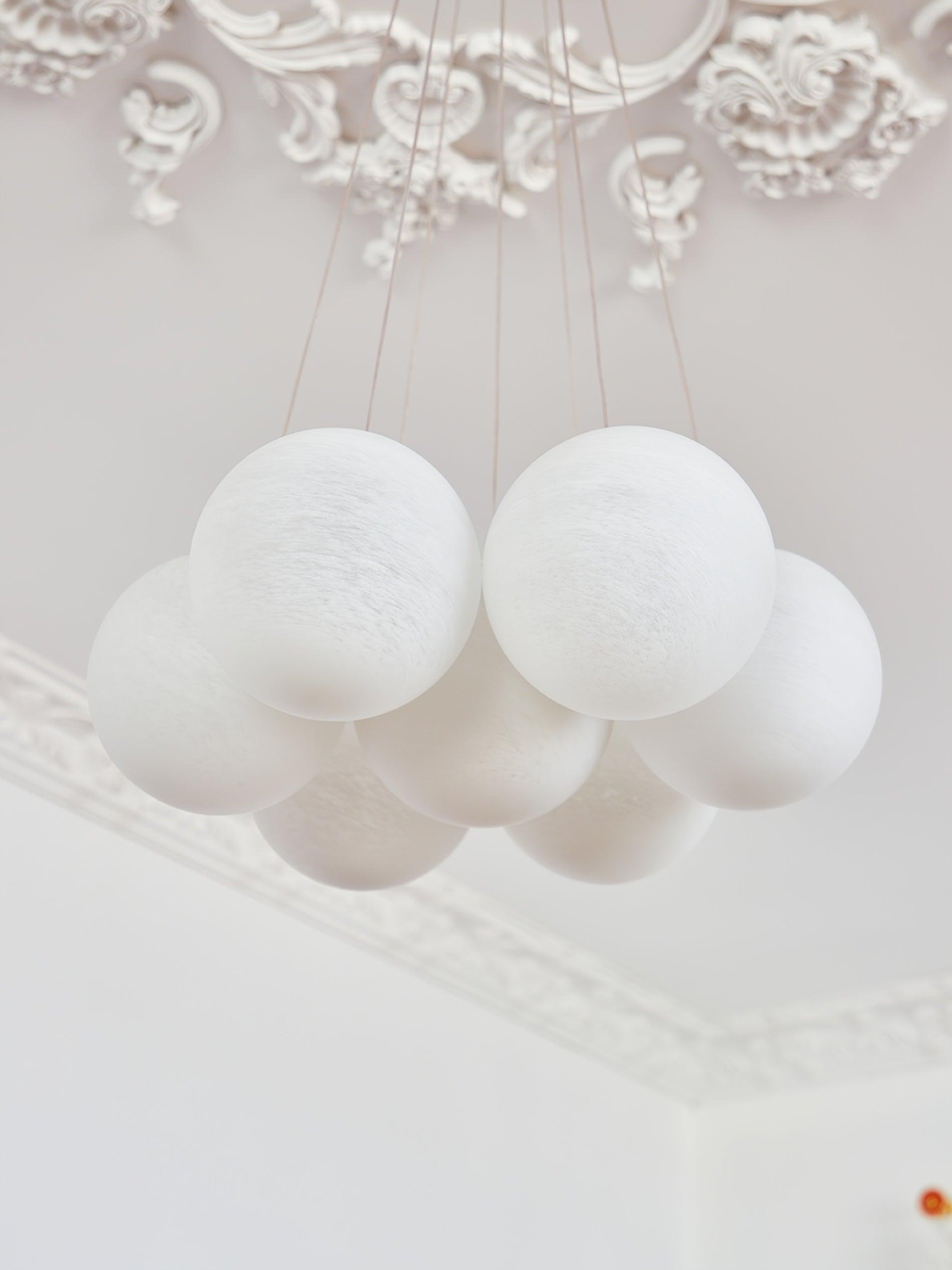 Contemporary Glass Cluster Ceiling Chandelier
