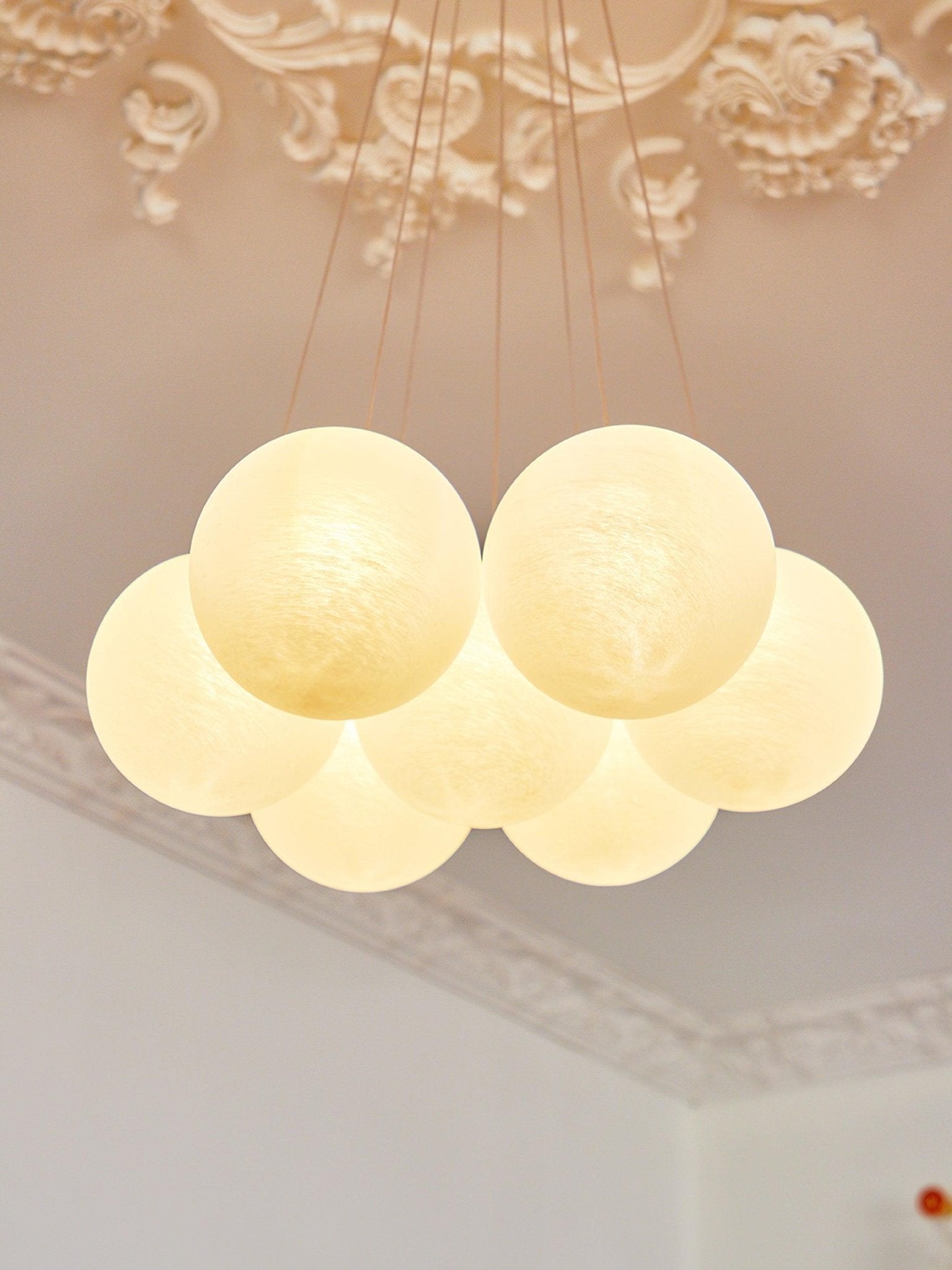 Contemporary Glass Cluster Ceiling Chandelier