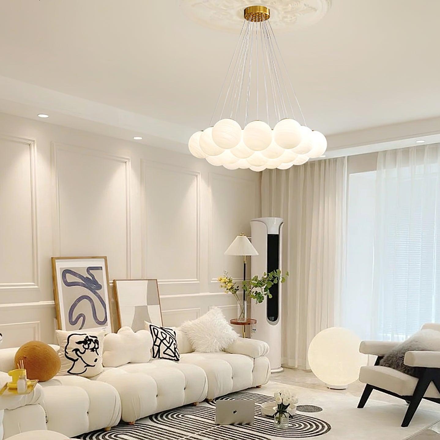 Contemporary Glass Cluster Ceiling Chandelier