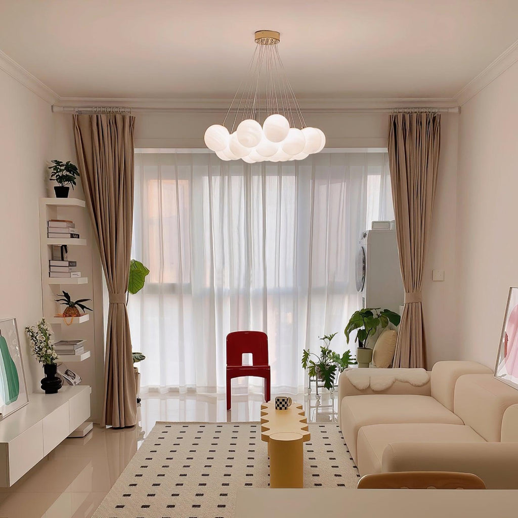 Contemporary Glass Cluster Ceiling Chandelier