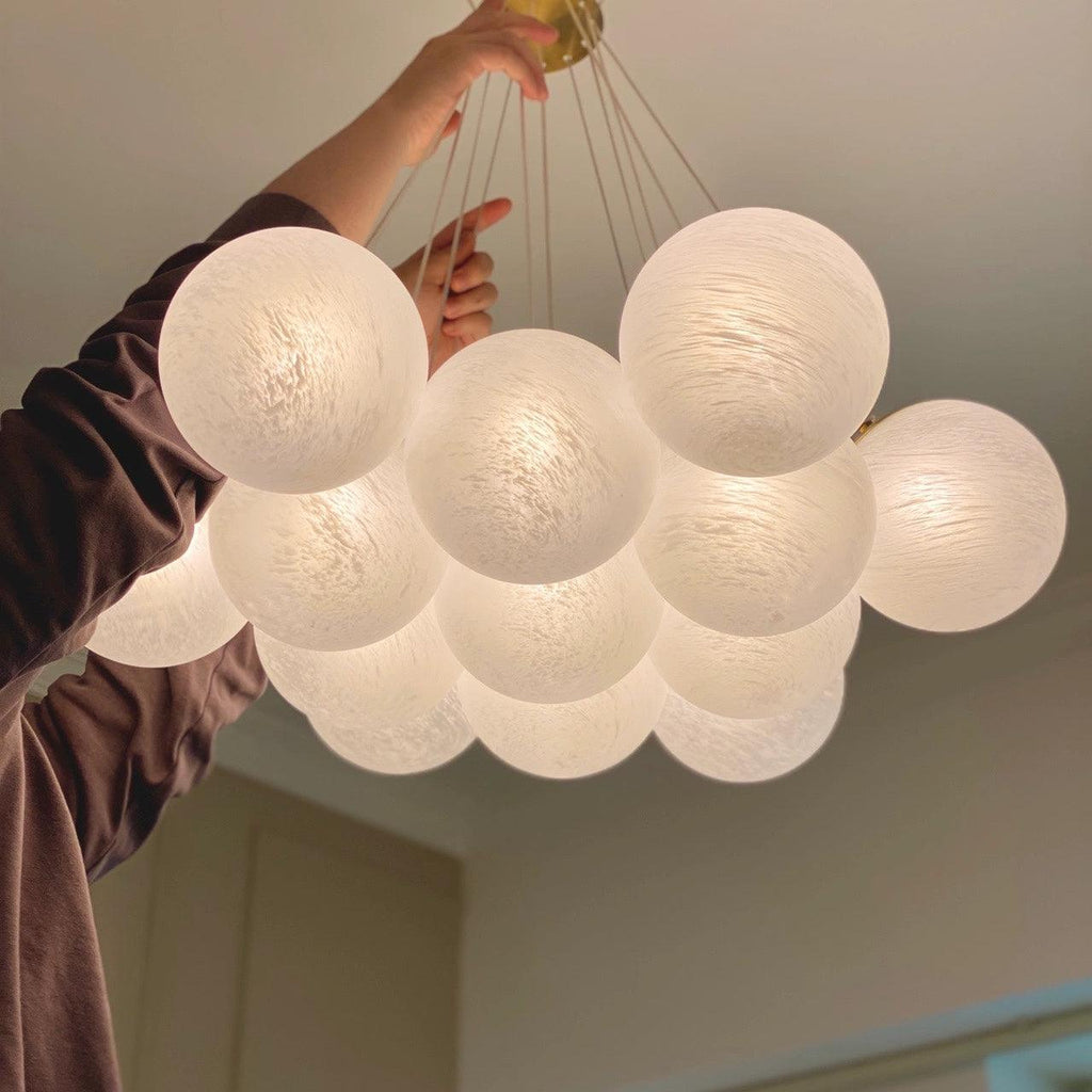 Contemporary Glass Cluster Ceiling Chandelier