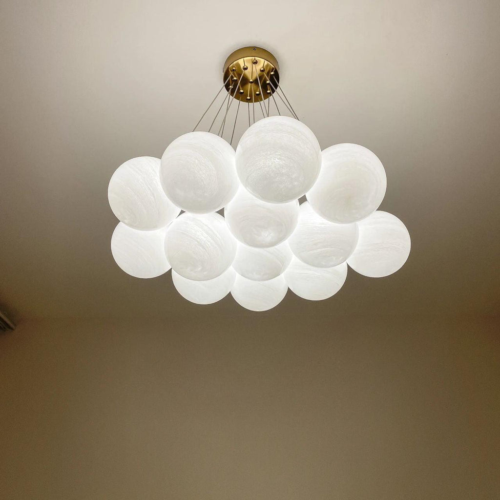 Contemporary Glass Cluster Ceiling Chandelier