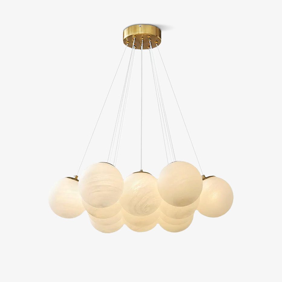 Contemporary Glass Cluster Ceiling Chandelier