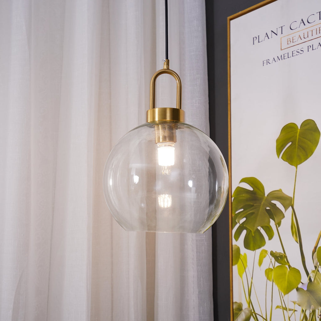 Pendellampe i glas med swag-ledning