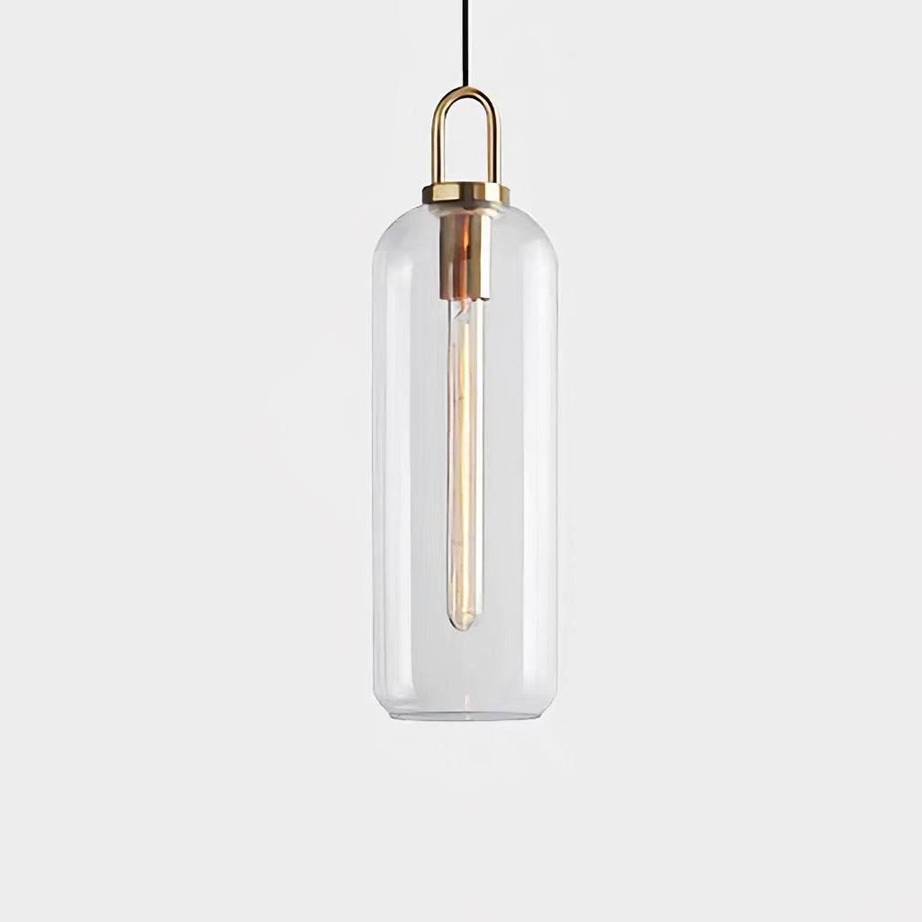 Pendellampe i glas med swag-ledning