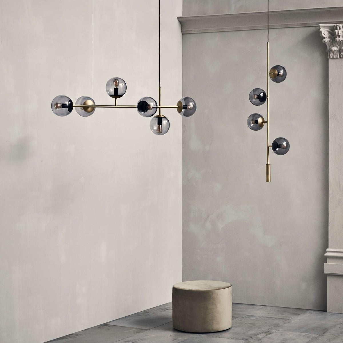 Minimalistische modulaire bolvormige kroonluchter