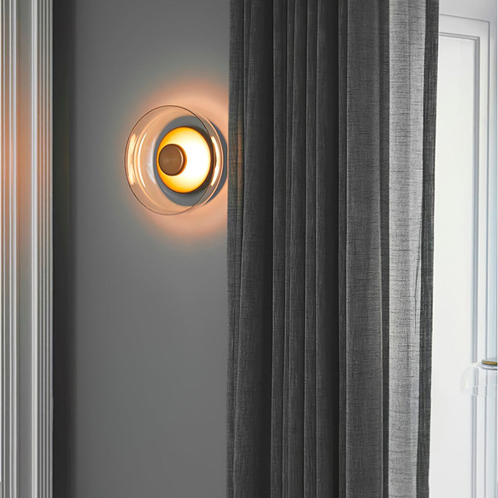 Glimmera rund væglampe — 9″ diameter, slankt design