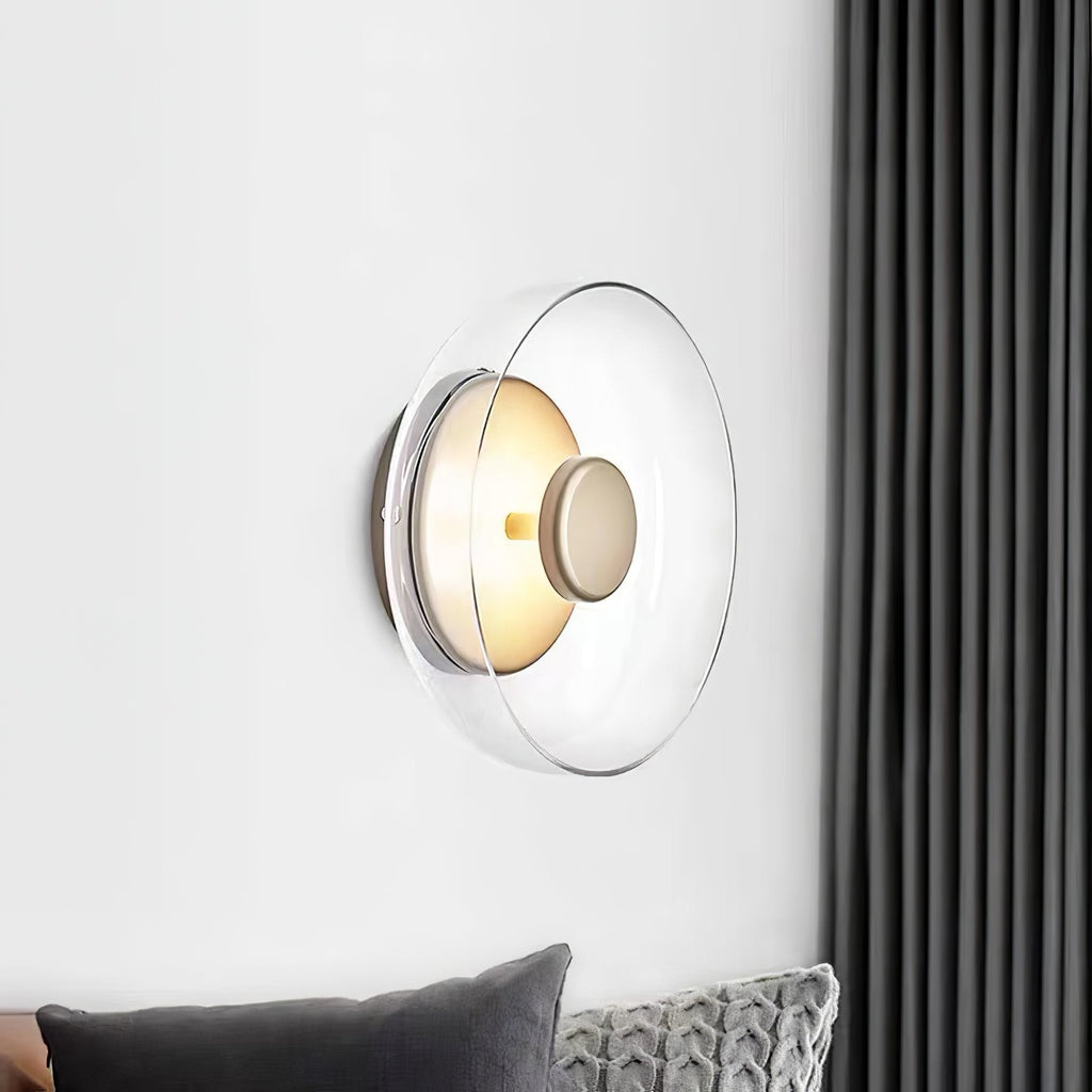 Glimmera rund væglampe — 9″ diameter, slankt design