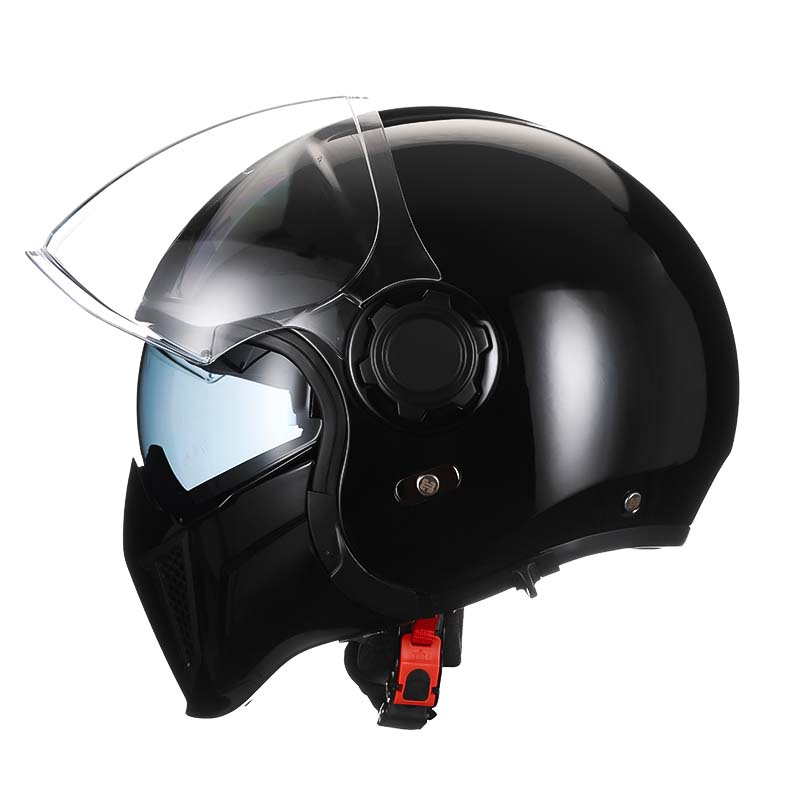 Retro modulaire helm met dubbele lens, DOT- en ECE-goedgekeurd