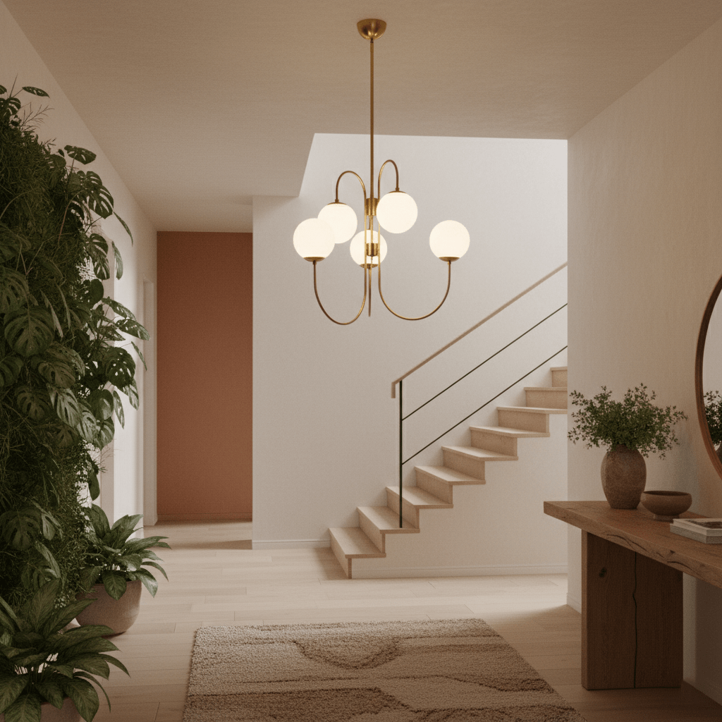 ثريا معاصرة بذراع منحنٍ — تصميم الذراع المقوّس