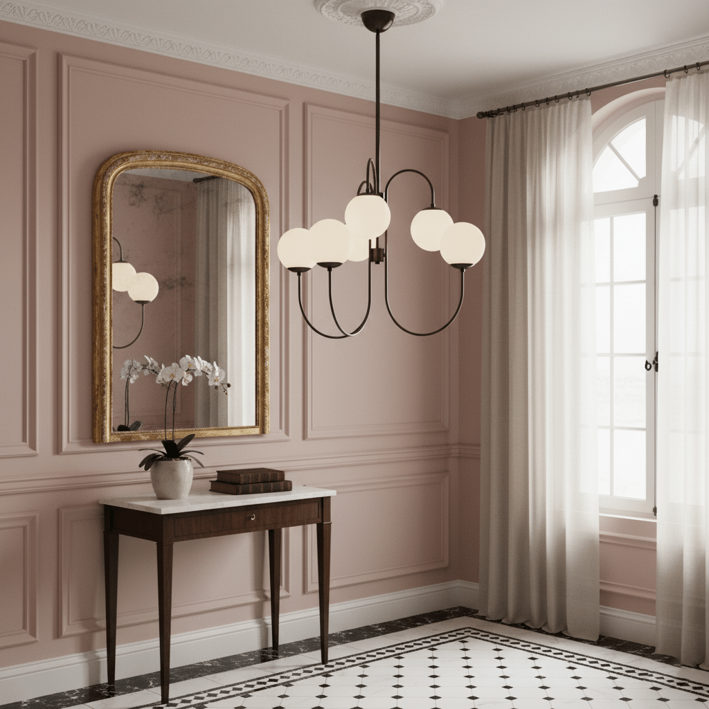 ثريا معاصرة بذراع منحنٍ — تصميم الذراع المقوّس