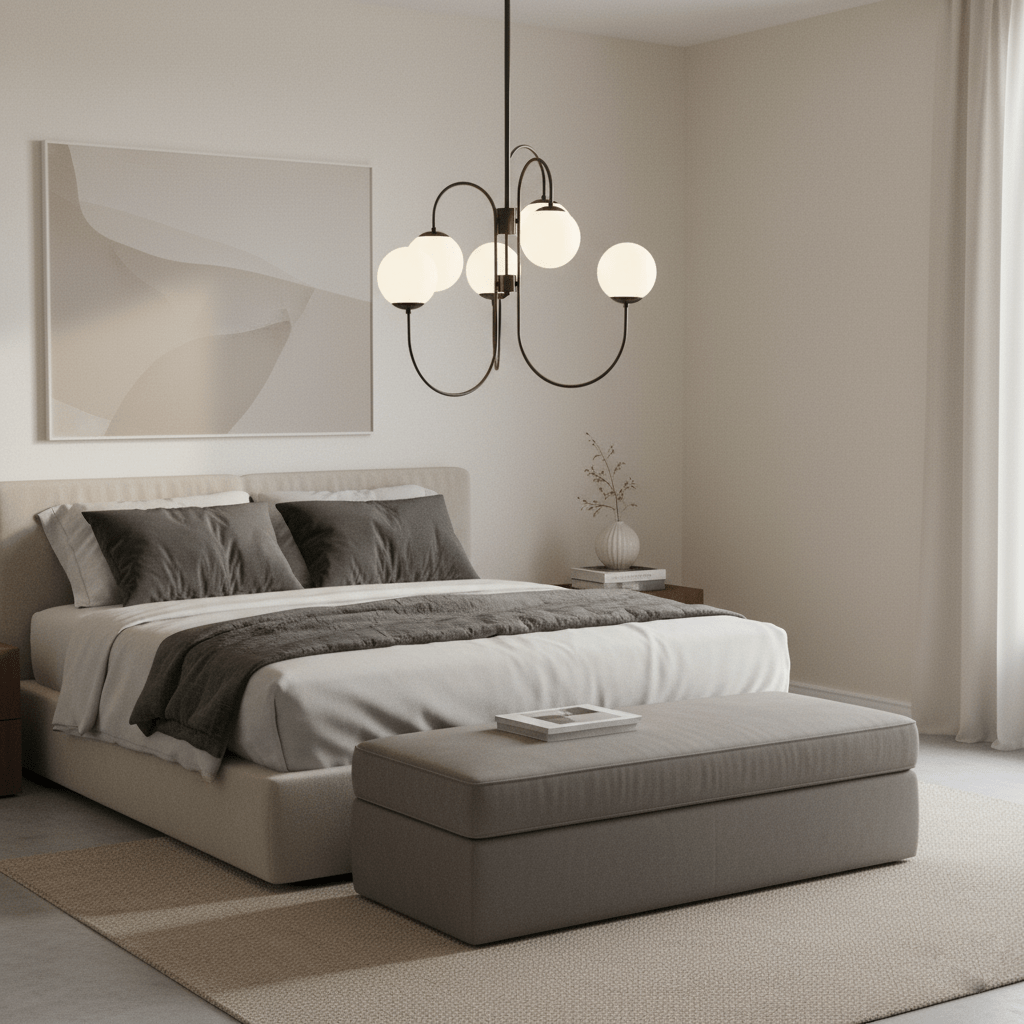 ثريا معاصرة بذراع منحنٍ — تصميم الذراع المقوّس