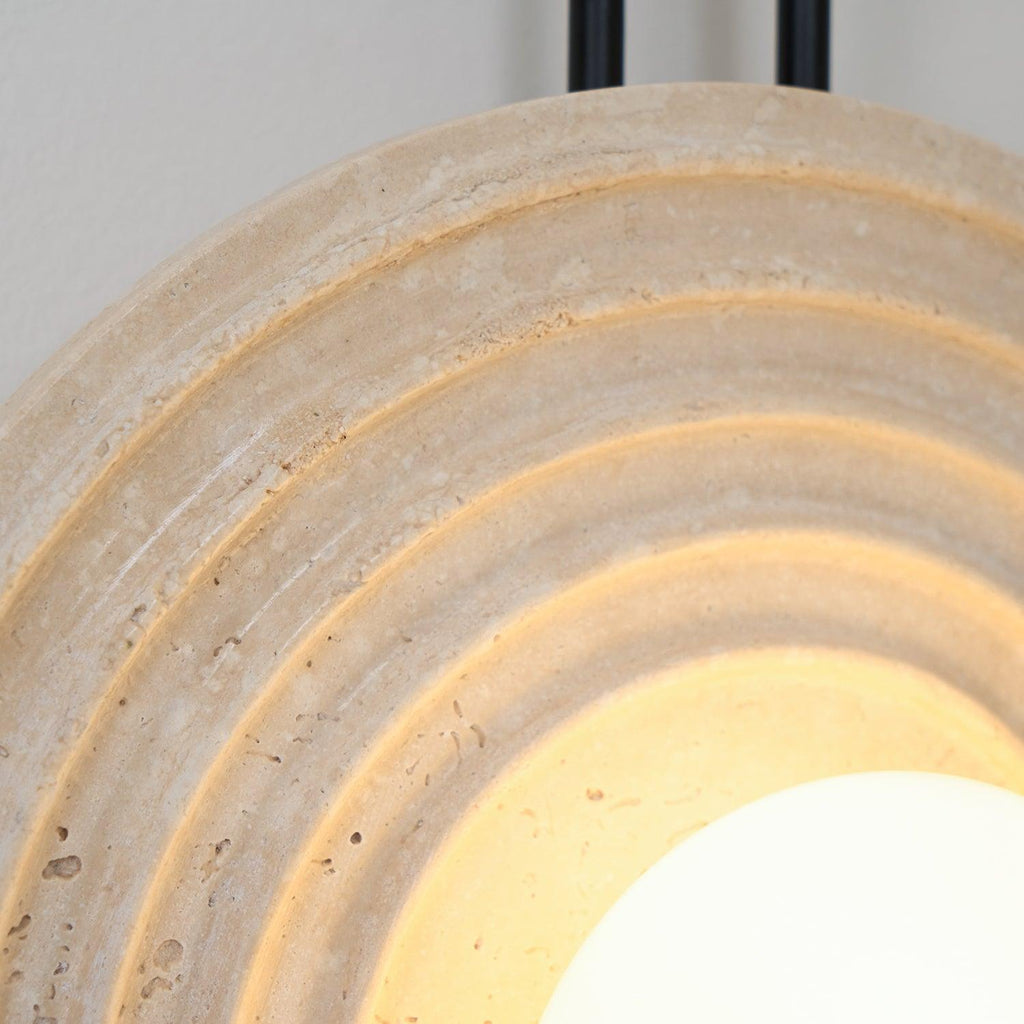 Żółta lampa ścienna z trawertynu Growth Ring — pojedyncze gniazdo G9 5W