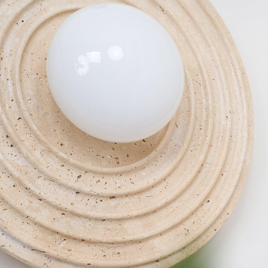 Żółta lampa ścienna z trawertynu Growth Ring — pojedyncze gniazdo G9 5W