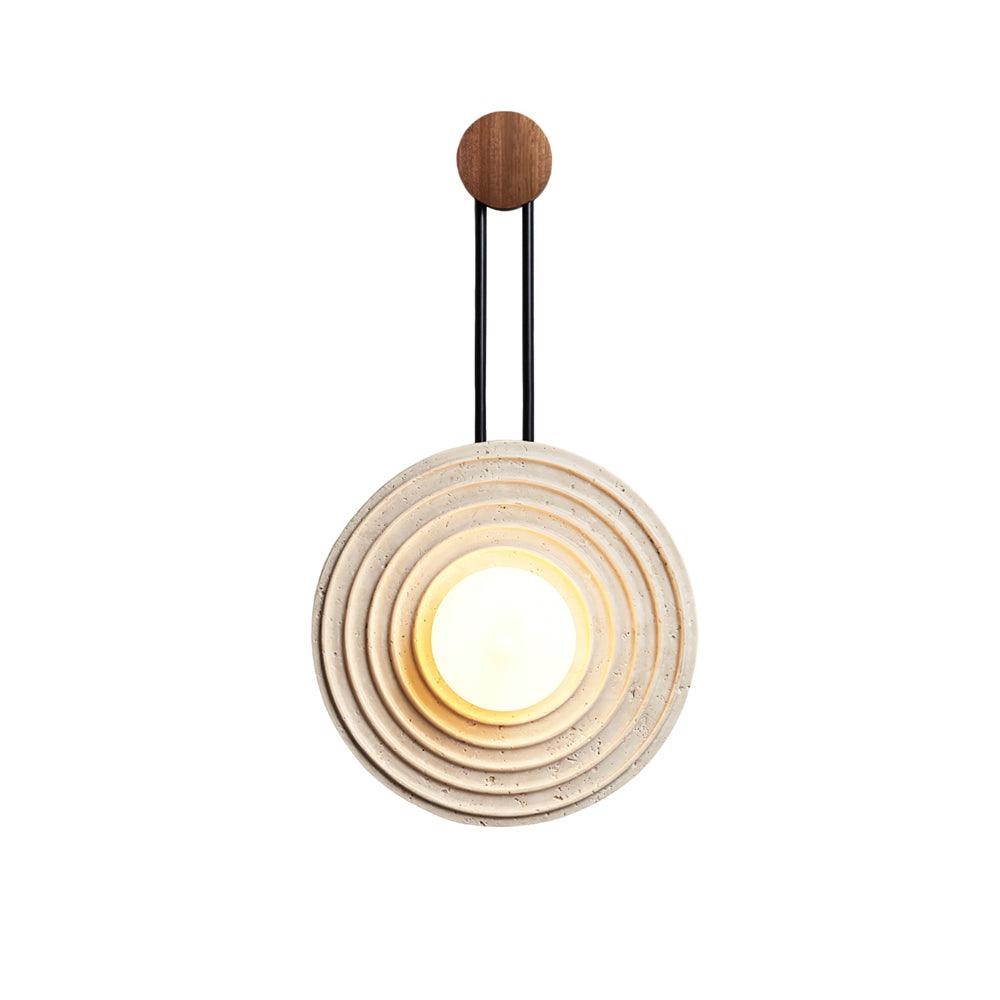 Żółta lampa ścienna z trawertynu Growth Ring — pojedyncze gniazdo G9 5W