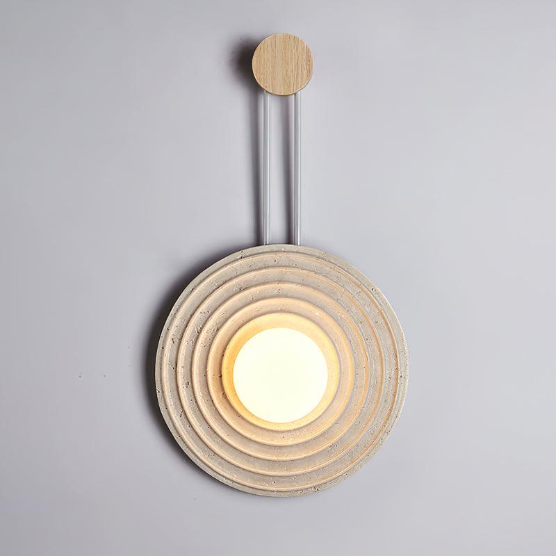 Żółta lampa ścienna z trawertynu Growth Ring — pojedyncze gniazdo G9 5W