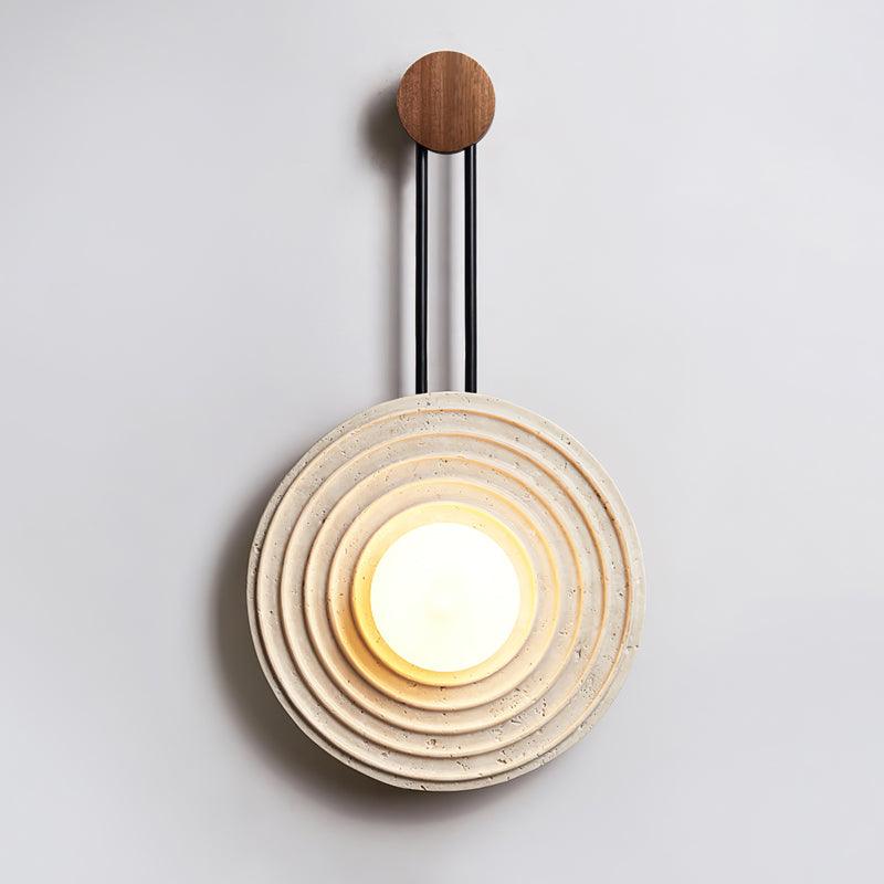 Żółta lampa ścienna z trawertynu Growth Ring — pojedyncze gniazdo G9 5W