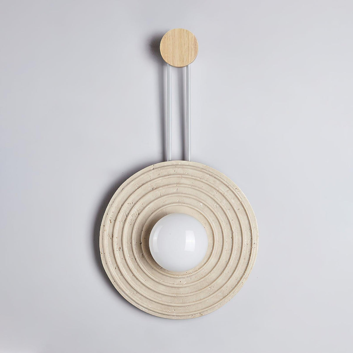 Żółta lampa ścienna z trawertynu Growth Ring — pojedyncze gniazdo G9 5W