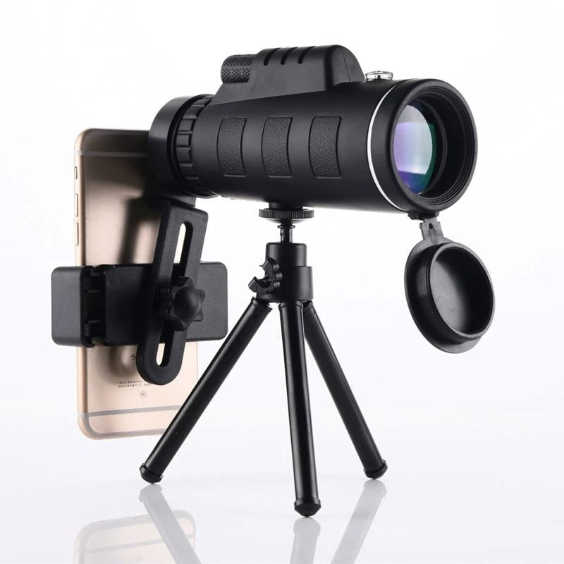 Starscope HD מונוקולר – טלסקופ עמיד למים בעוצמה גבוהה עם מחזיק לטלפון חכם וחצובה