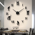 Reloj de pared decorativo tridimensional de gato