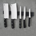Sort vægmonteret knivholder i rustfrit stål med magnet