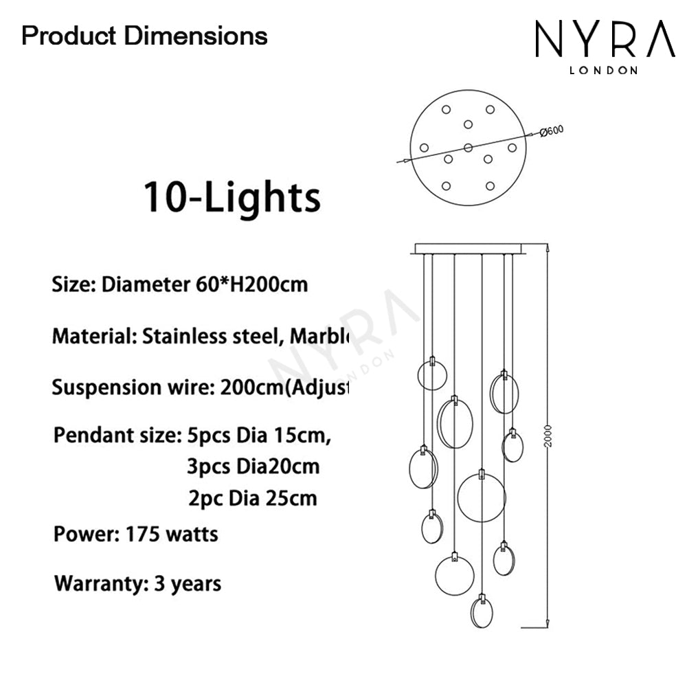 Modern Yaşam Alanları İçin Kristal Mermer Sarkıt Lambalar