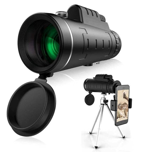 منظار Starscope HD أحادي العين – تلسكوب مقاوم للماء عالي القوة مع حامل للهاتف الذكي وحامل ثلاثي الأرجل