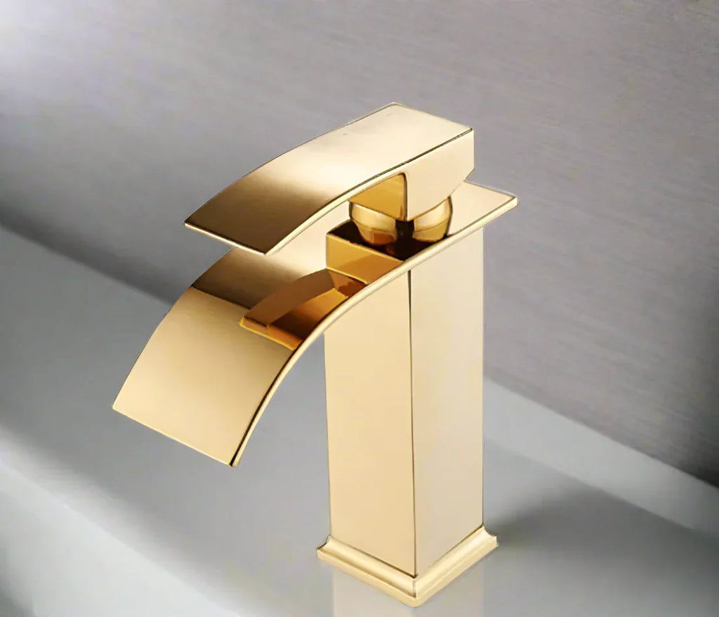 Sophia crni slavina s vodopadom - moderni mikser za umivaonik za toplu i hladnu vodu